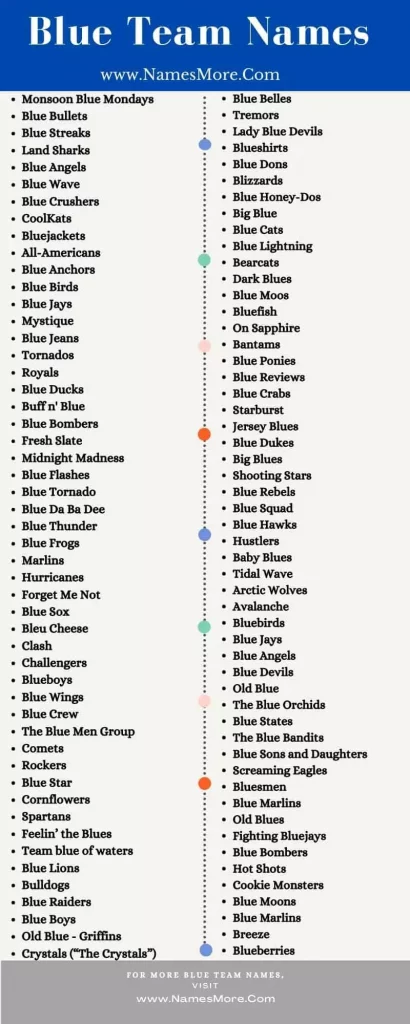 900+ Blue Team Names & Group Names [Best Guide] List Infographic
